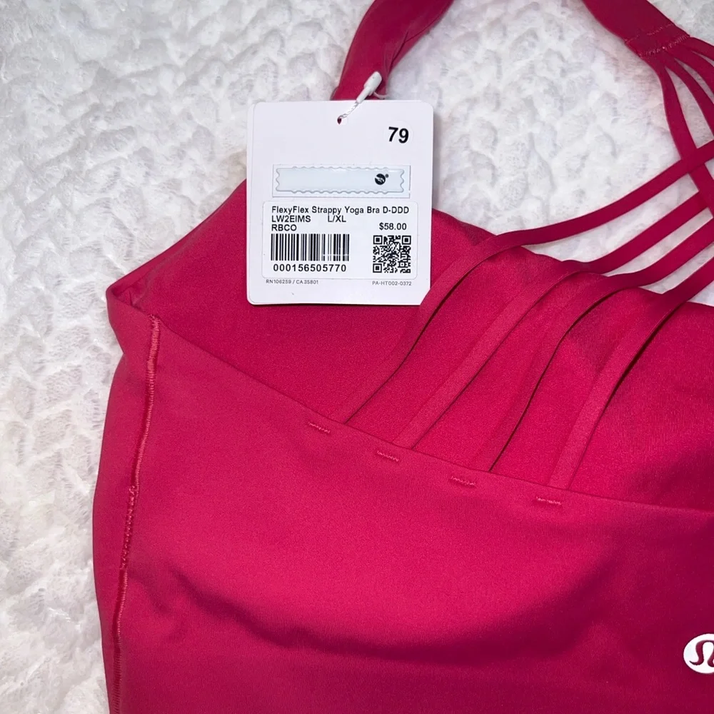 Lululemon FlexyFlex Strappy Yoga Bra | Size L/XL D-DDD | Raspberry Coulis | NWT - Picture 8 of 10